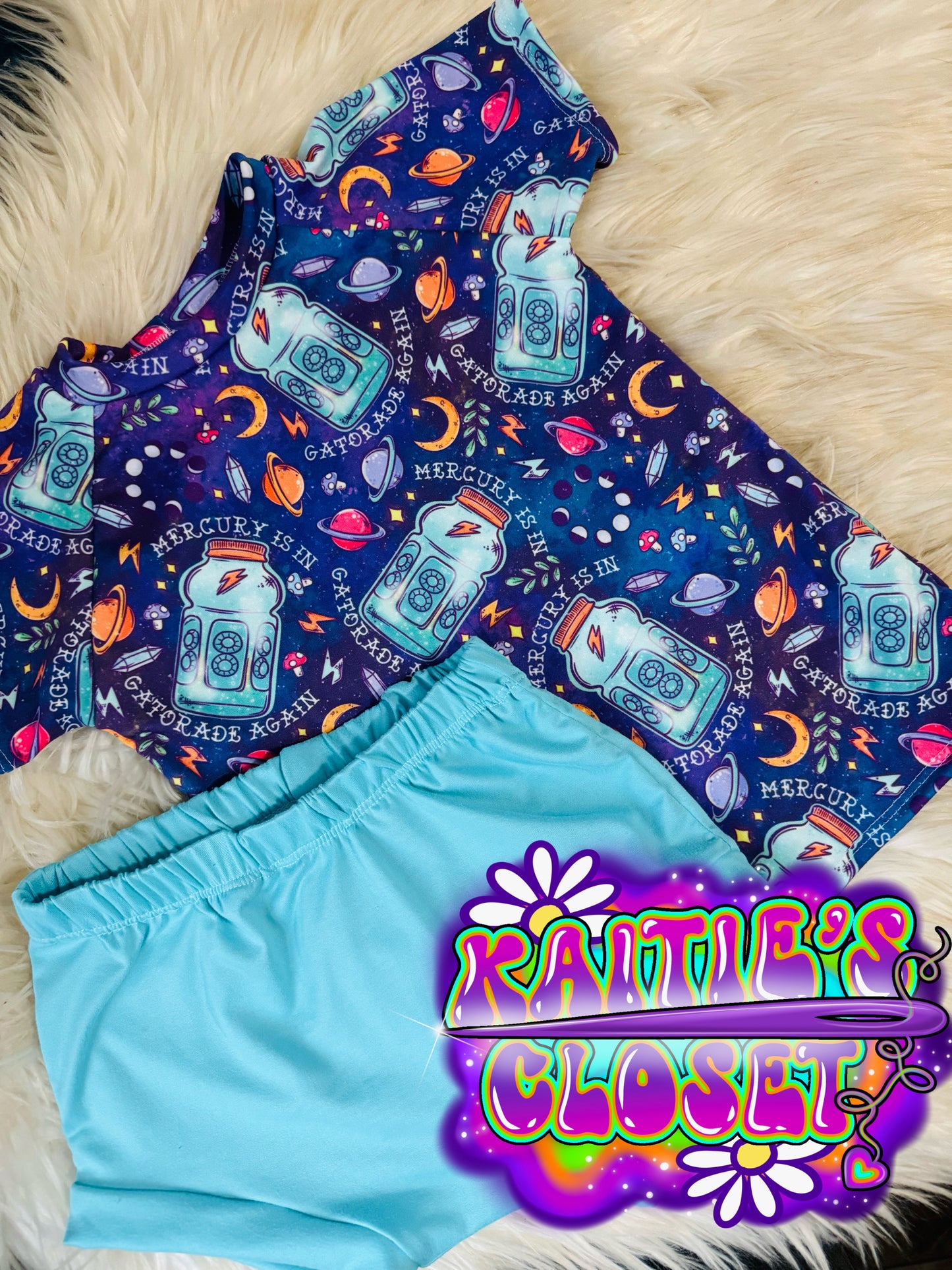 MTO space drink shirt and shortie set