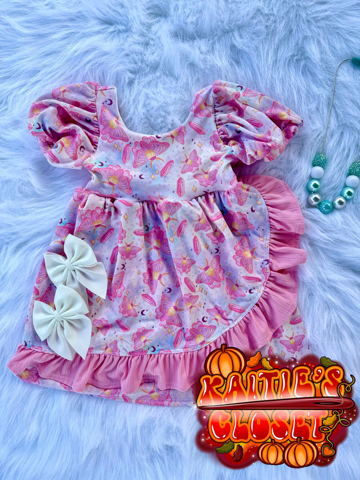 4T pink moth dress