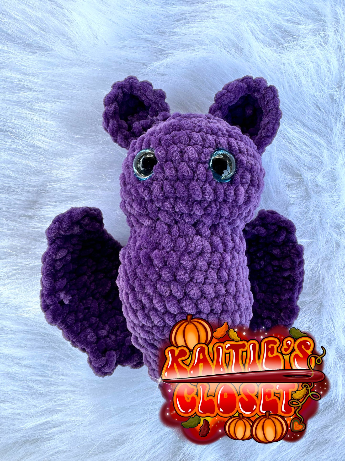 6in purple crochet bat